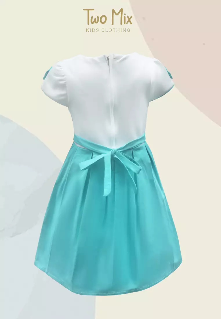 Two Mix Dress Anak Perempuan  - Gaun Anak Bahan Katun usia 1-12 tahun 4212