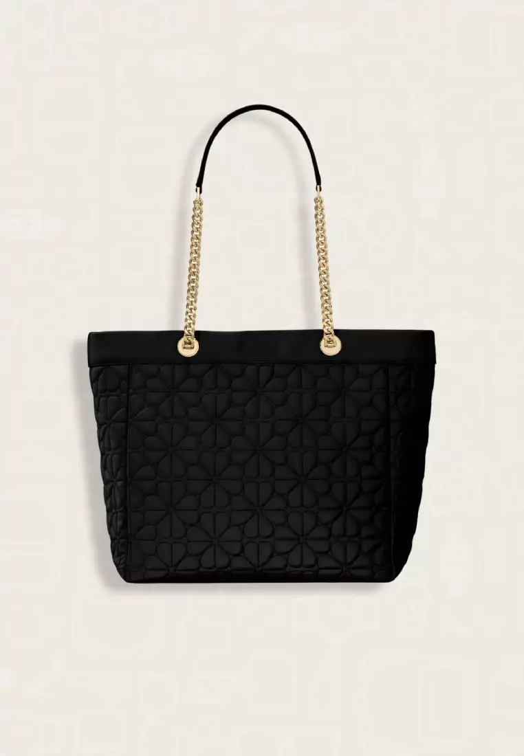 Kate Spade Spade Flower Quilted Fabric XL Tote Black