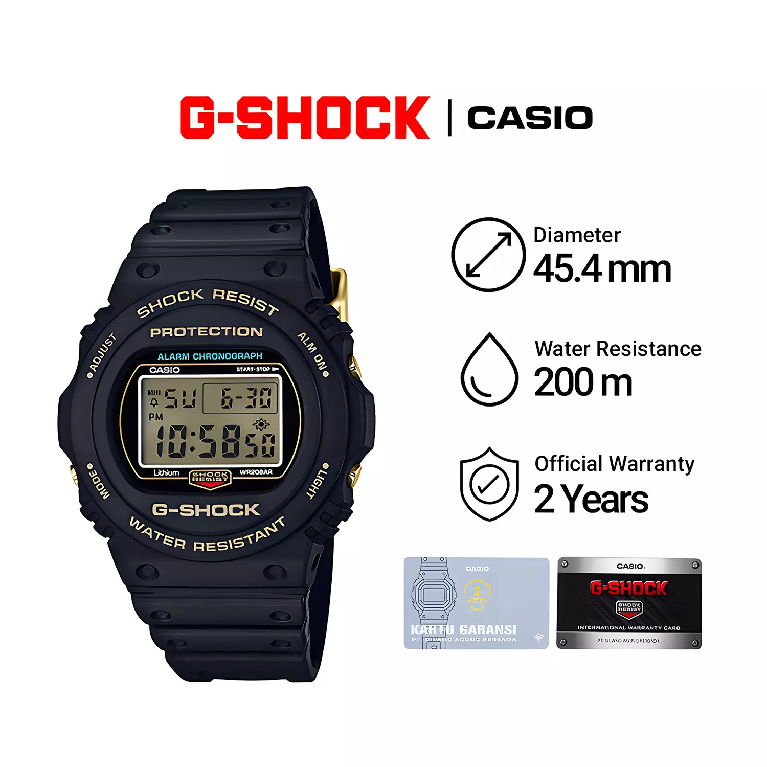 Casio G-Shock DW-5735D-1B Jam Tangan Digital Pria - Black Resin Case & Band