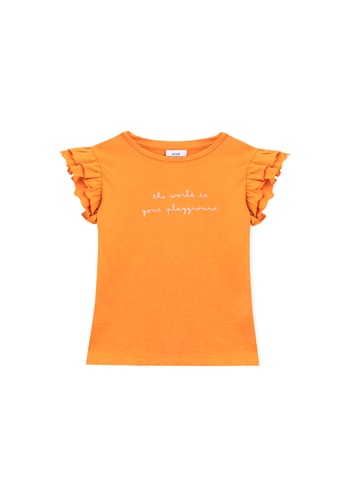 Knot orange Girl short sleeve t-shirt organic cotton Recreio BD73EKA3D97ED7GS_1