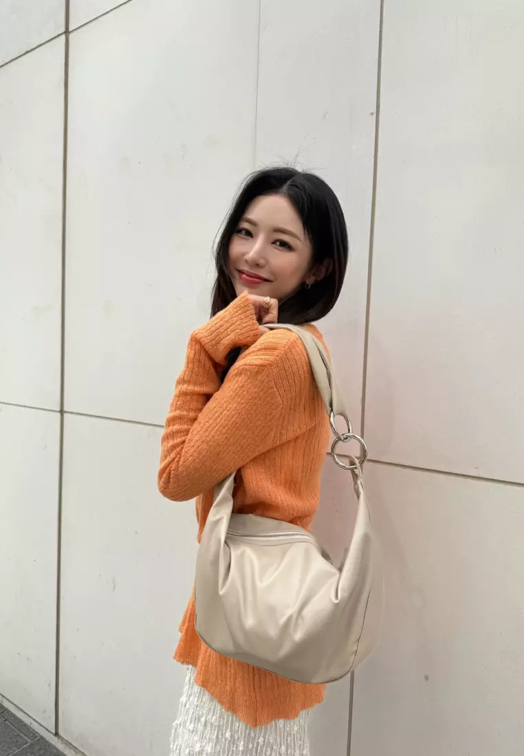 ARROW Vegan Leather Crossbody Bag Oatmeal