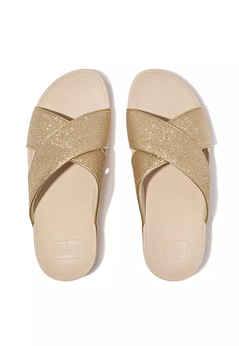 Buy FitFlop LULU Glitterdust Cross Slides - Platino (IK6-675) 2026