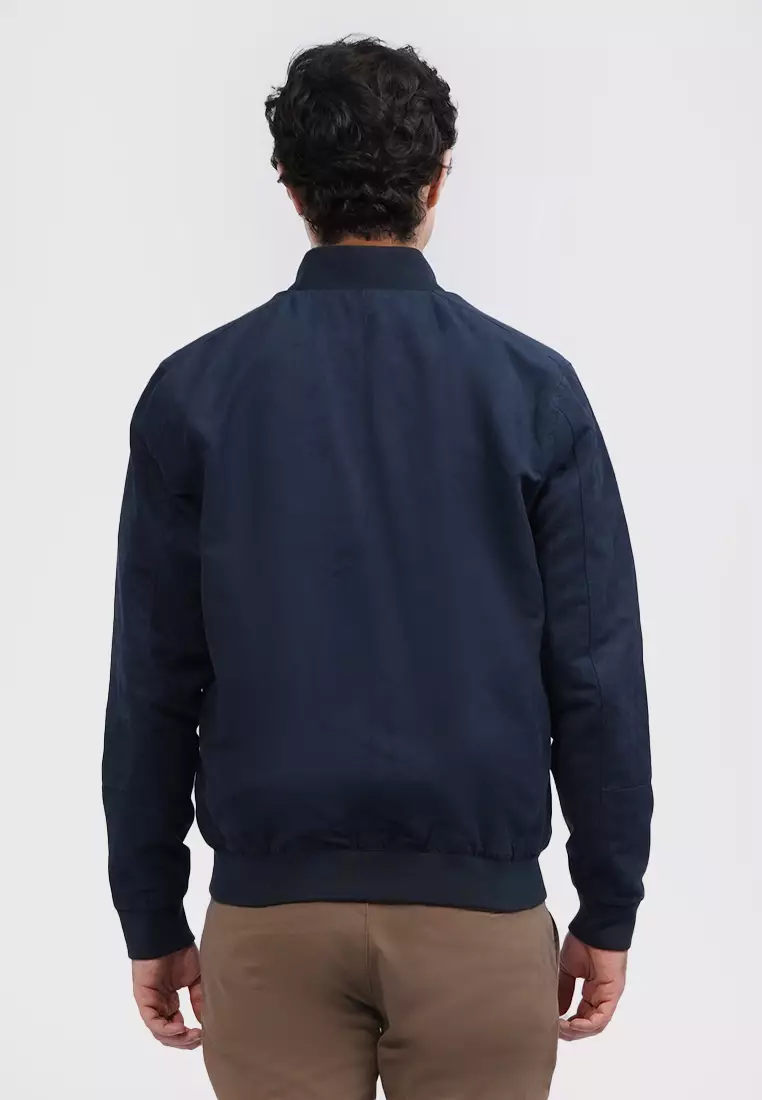 Cut & Sewn Bomber Suede Jacket