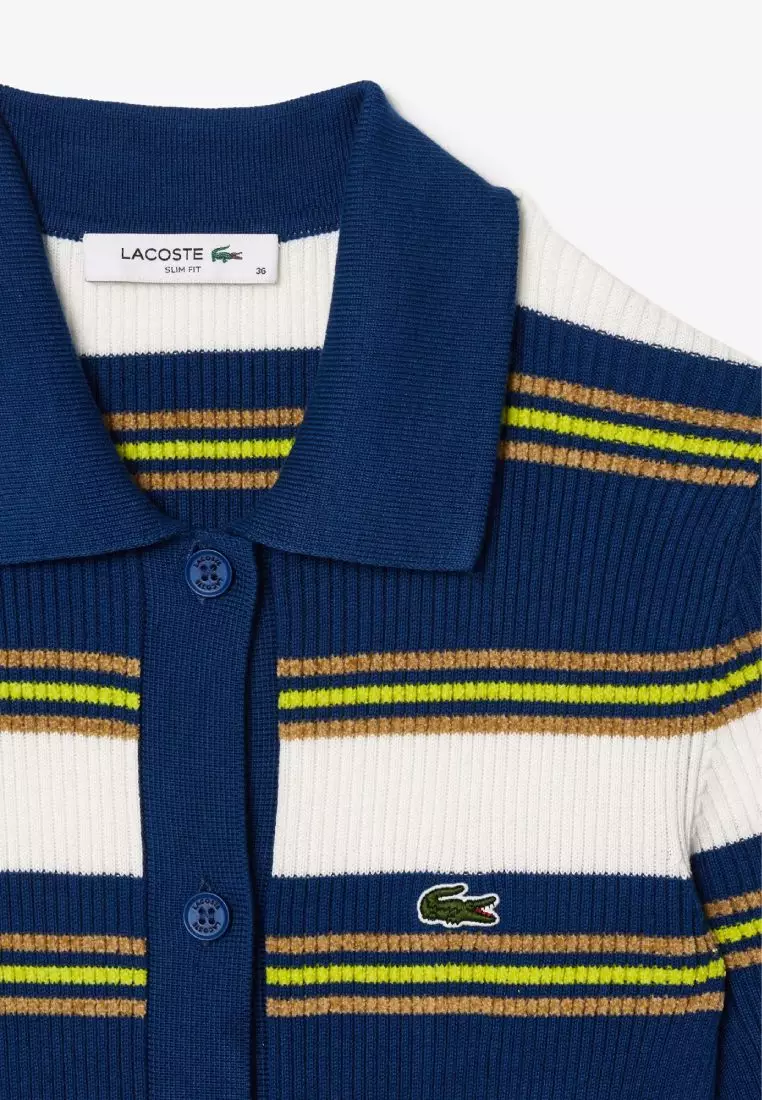 Buy Lacoste Striped Rib Knit Shirt Dress Online