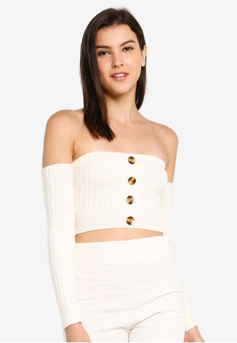 Buy Forever 21 Off The Shoulder Mock Button Top Online Zalora