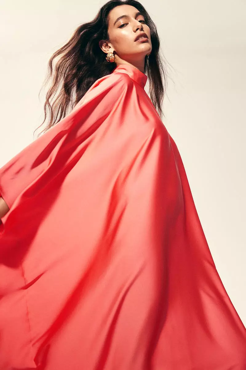 Satin kaftan dress