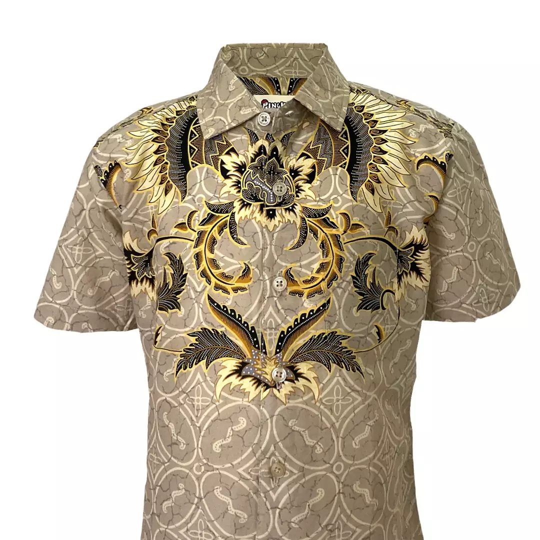 Pingu Kemeja Batik Anak Laki Laki Pendek Cream 93101332X