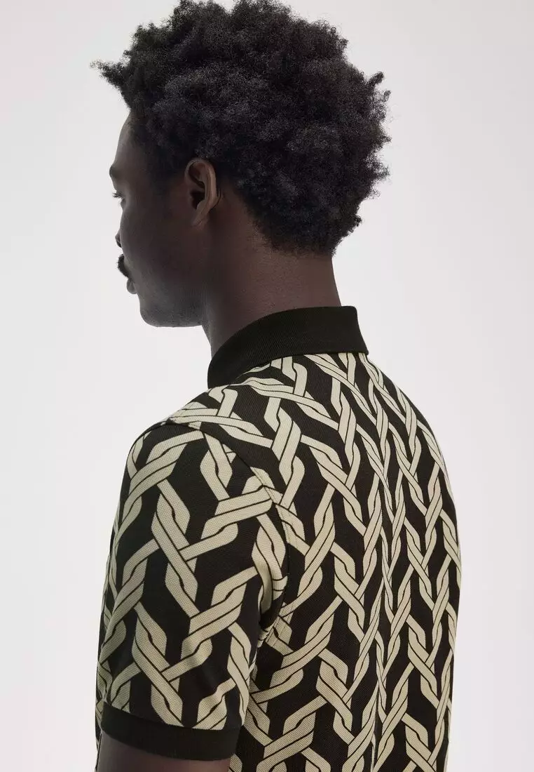 Fred Perry M9837 CABLE KNIT PRINT POLO SHIRT
