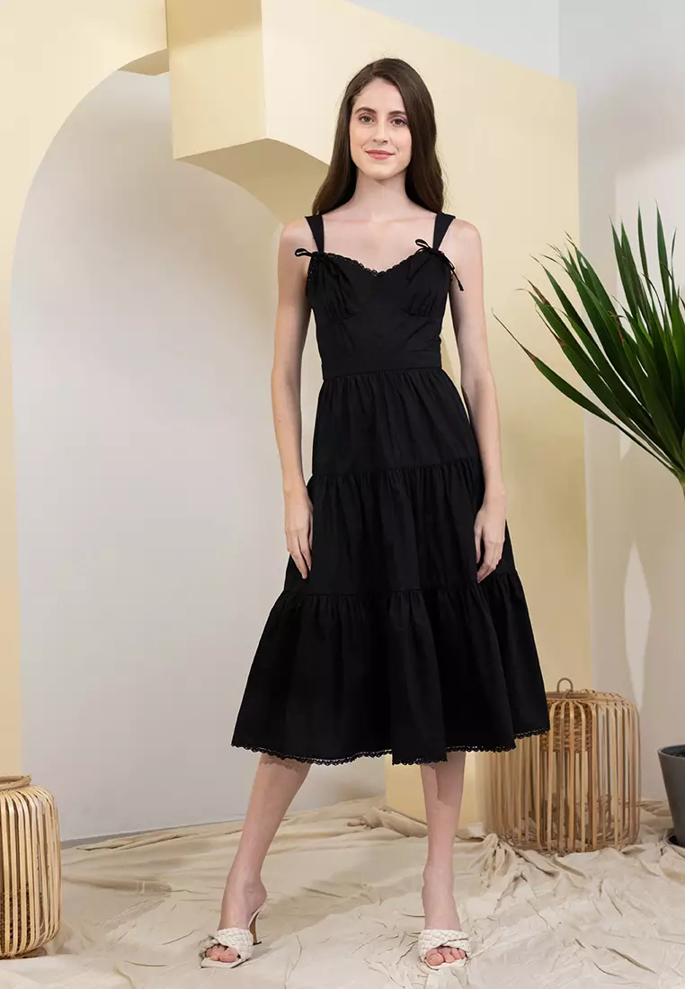 Zalora Studios Sweetheart Neckline Midi Dress 2024 Buy Zalora