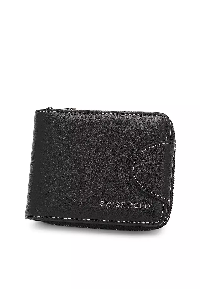 Men's Genuine Leather RFID Blocking Fortune Wallet - Black