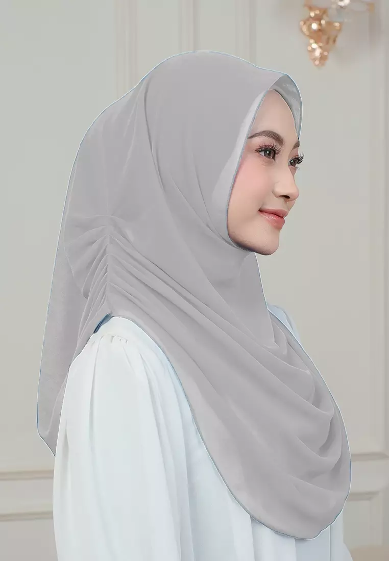 HIJAB INSTAN AURORA - SILVER GREY