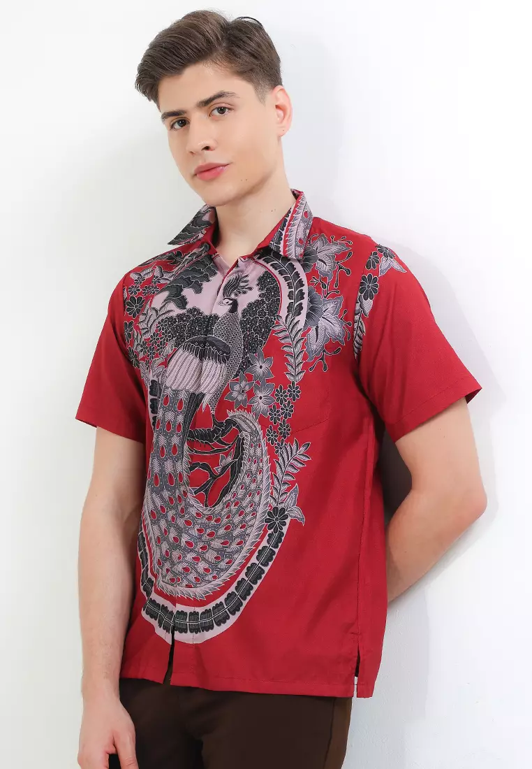 Merak Kemeja Batik Exclusive Premium Pria Casual Modern Lengan Pendek
