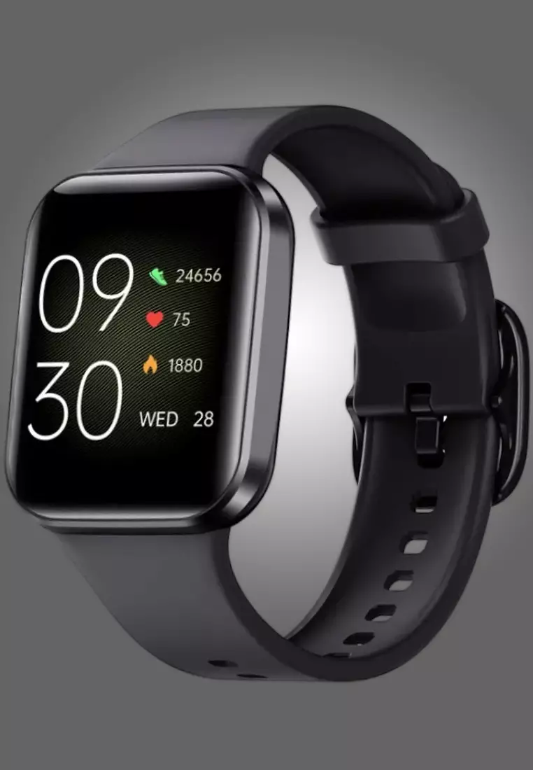 His and Hers - 2 IOS/Android IP Black & Pink Smart Watches with Rubber Strap