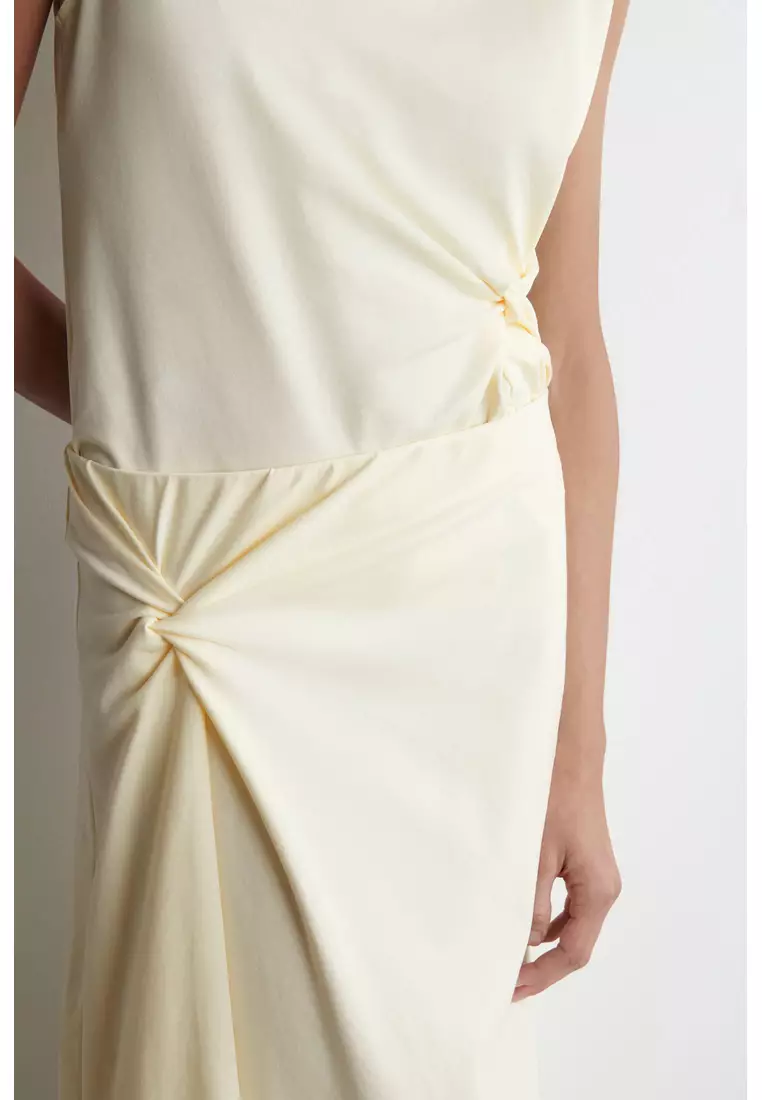 TWIST-DETAIL MIDI SKIRT