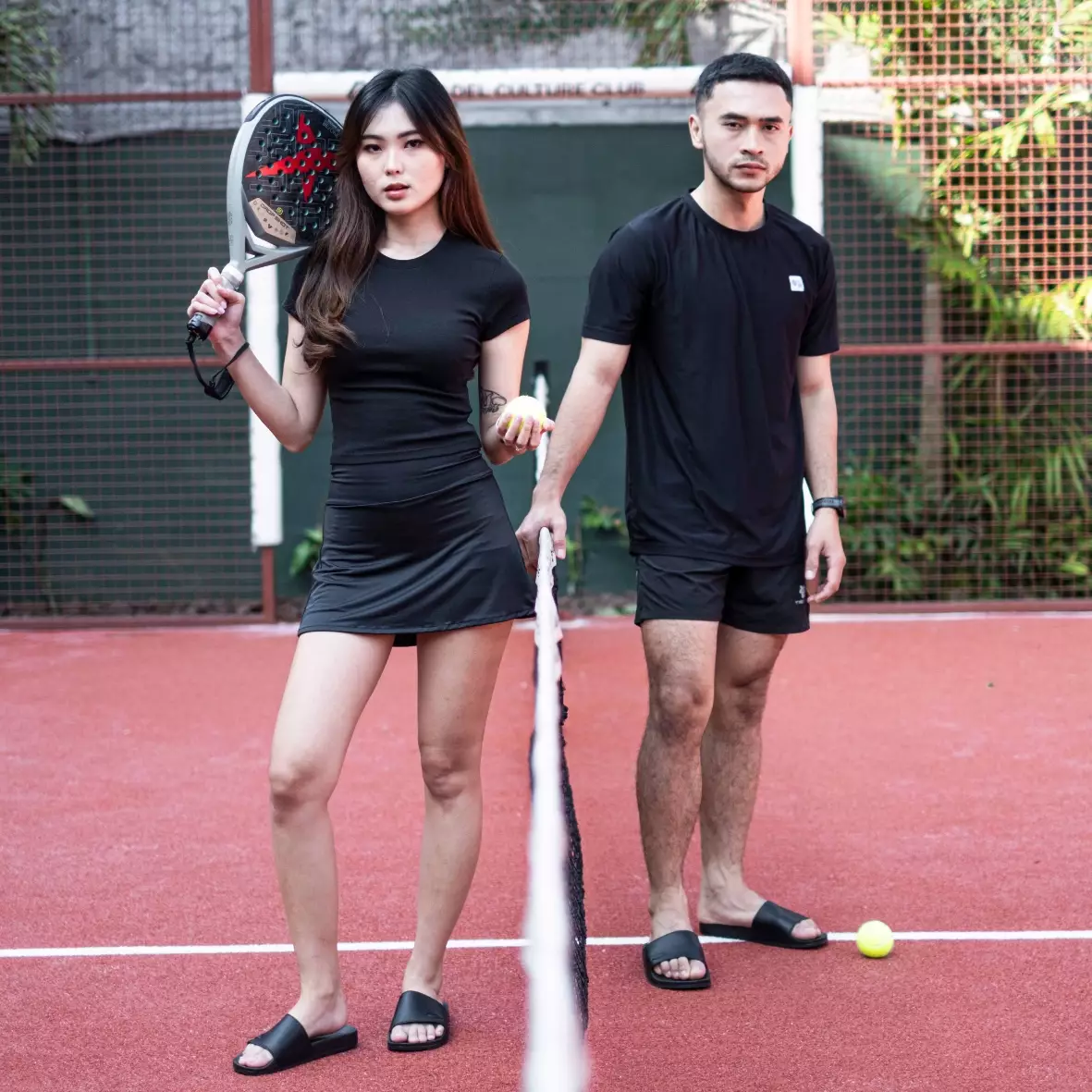 Cogen Sandal Pria Wanita Sendal Slide Padel Marhadi Slop Unisex Bleno Series - All Black