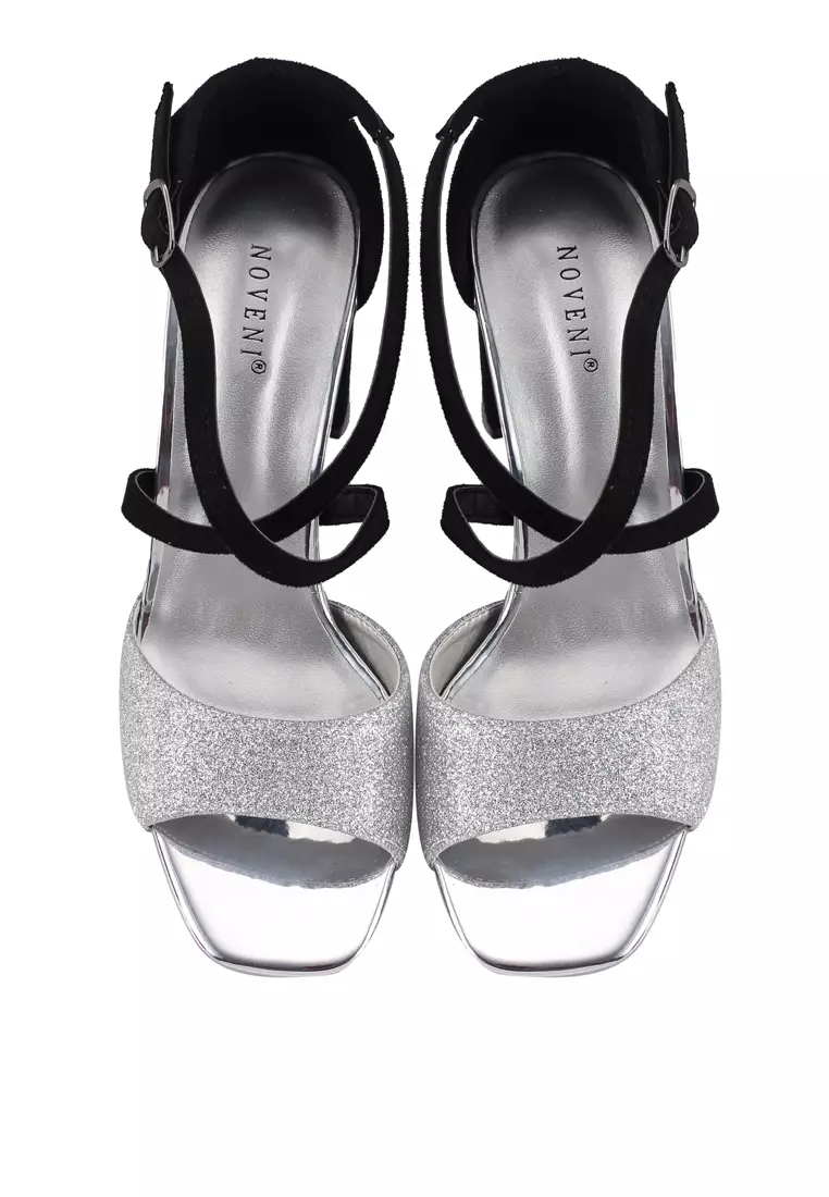 Sparkle Strappy Block Heels