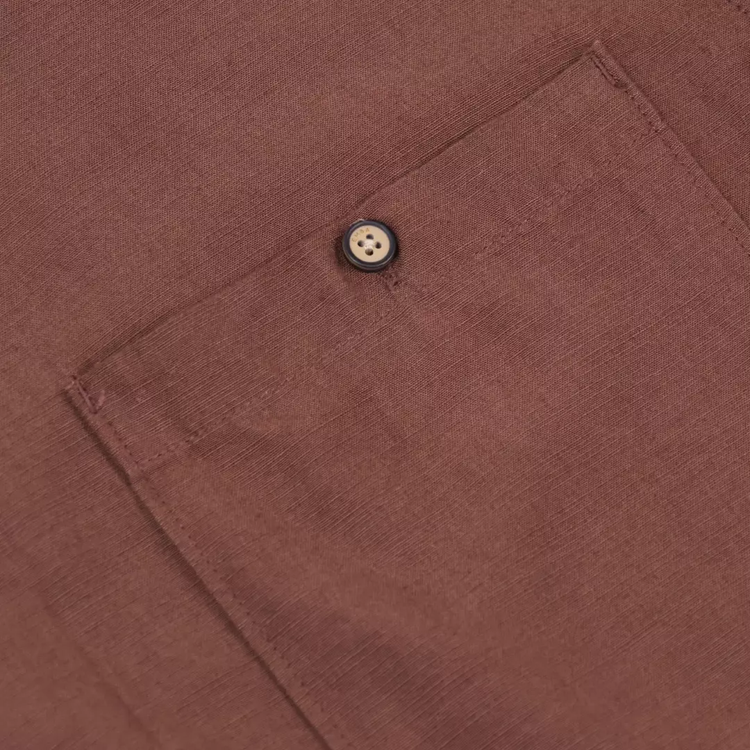 Emba Denim - Aram One Kemeja Koko Pria Lengan Panjang Oversize Dark Brown