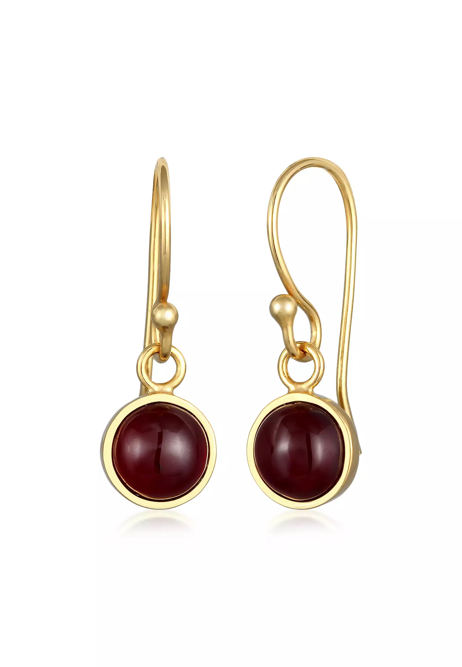 Buy ELLI GERMANY Earrings Ear Hanger Basic Round Garnet Gemstone