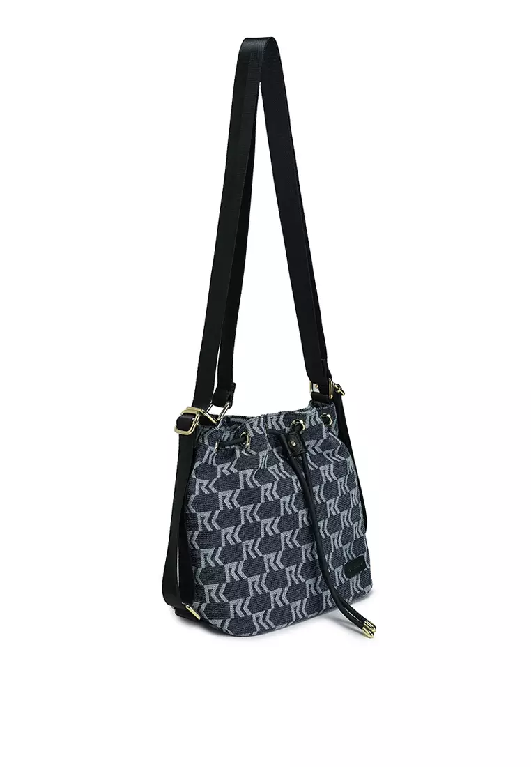Denim Fabric Convertible Bucket Bag
