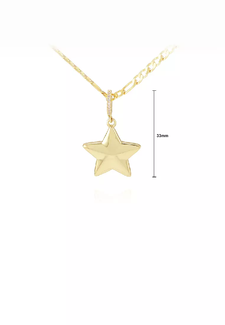 Buy Glamorousky Simple Fashion Plated Gold Star Pendant with Cubic