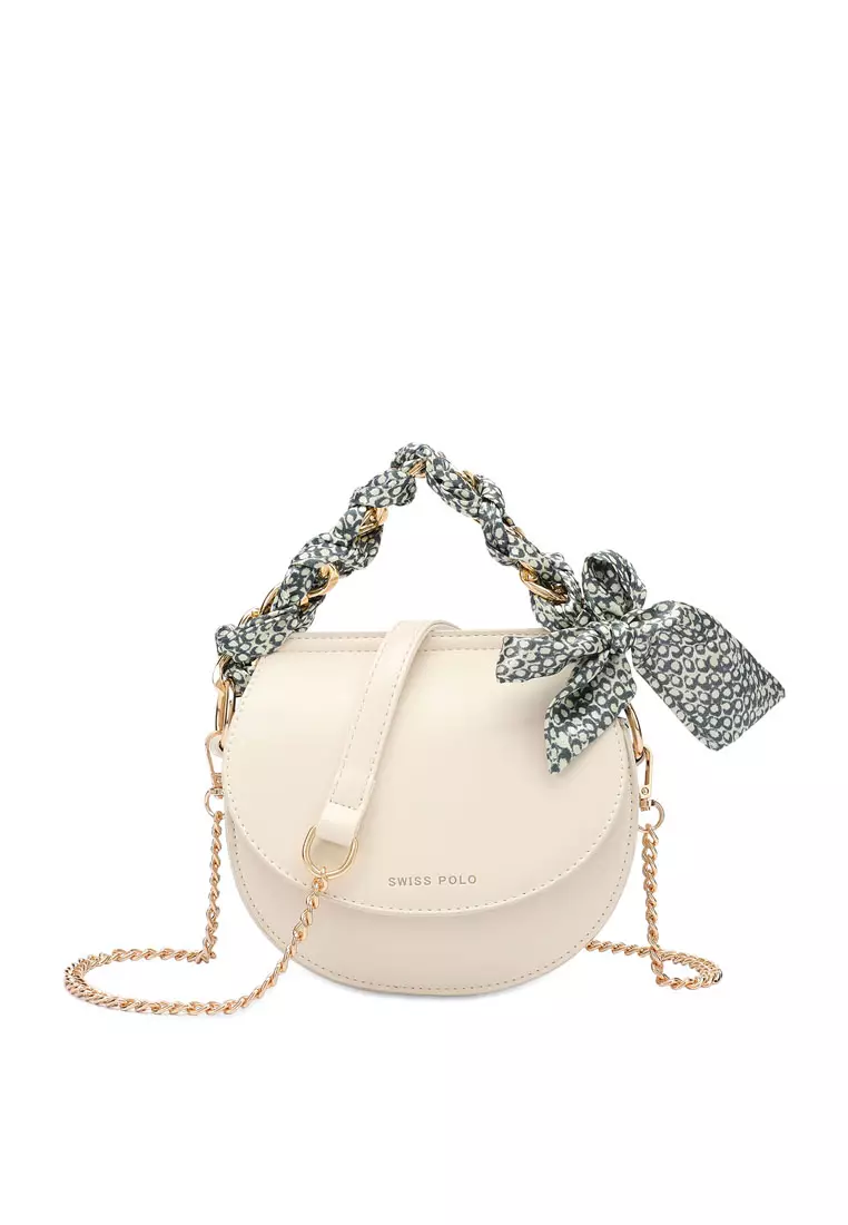 Women's Chain Shoulder Bag / Sling Bag / Crossbody Bag - Beige