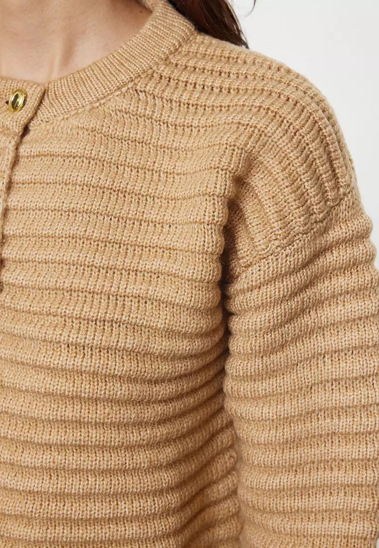 Knitwear Cardigan with Jeweled Button