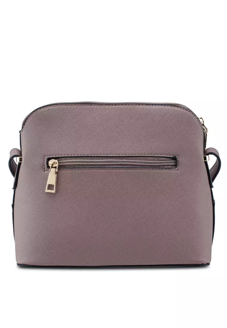 Saffiano Texture Shell Shape Mini Sling Bag