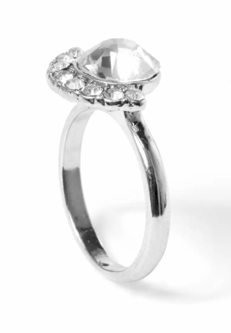 Cincin Diamond Casual Perhiasan Aksesoris Fashion Wanita Sliver - 1