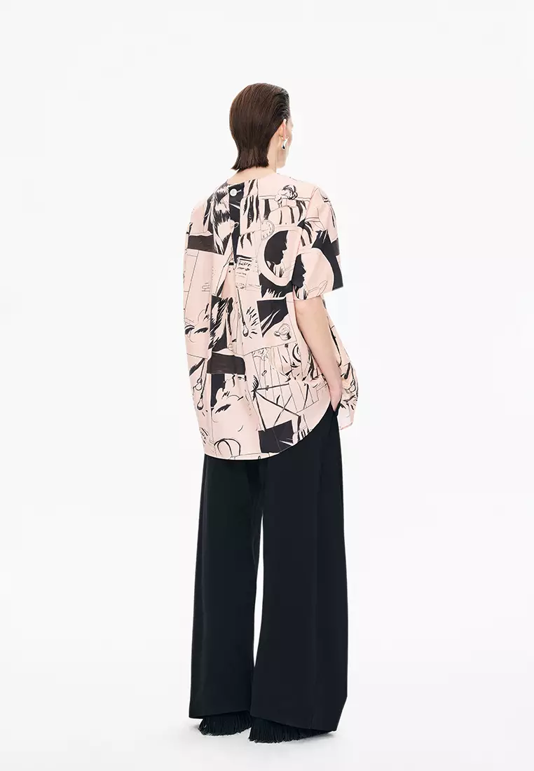 Cotton Banana Pants with Overlock Stitching, Extra-Long Length