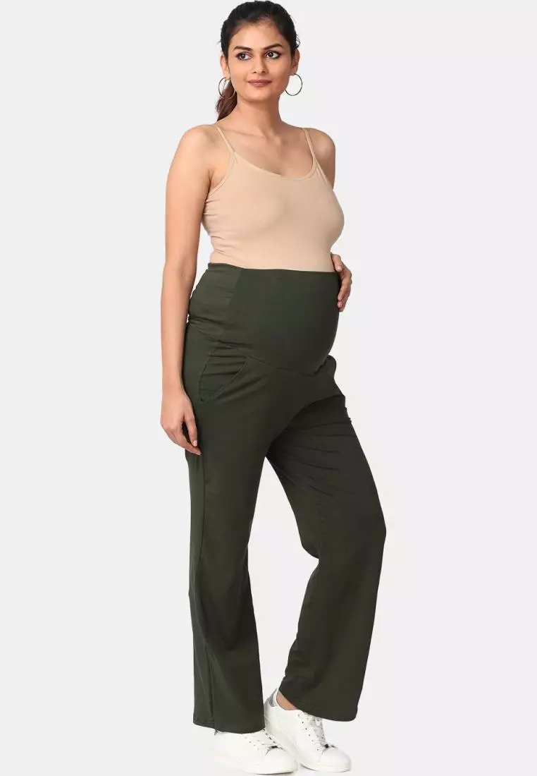 Comfy Maternity Trackpants - Olive