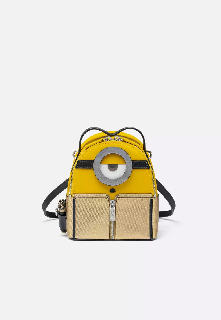 FION Minions Jacquard with Leather Shoulder Bag - Black / Yellow – OG  Singapore