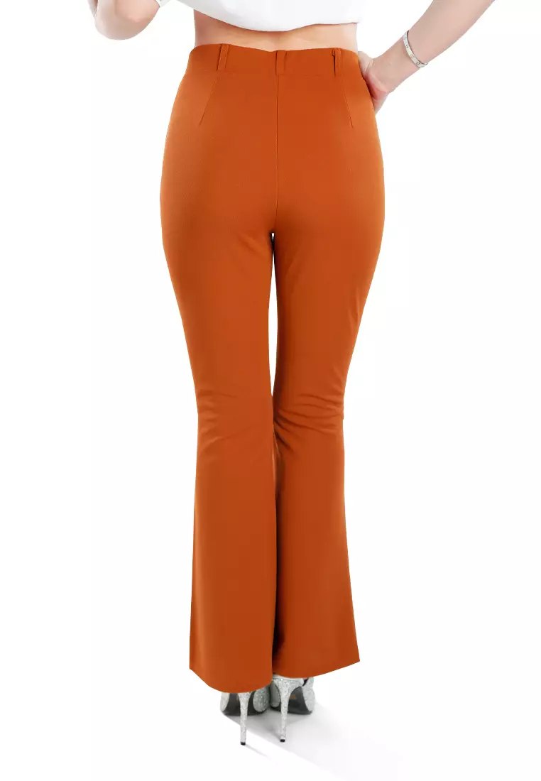 Brown Flared Cut Trousers