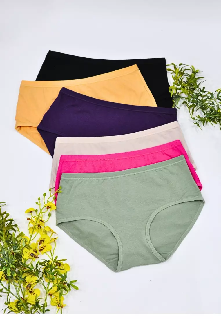 6 Pack Jasmine Brief Cotton Panties Bundle A