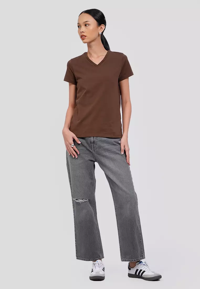 Basic V-Neck Cotton T-Shirt