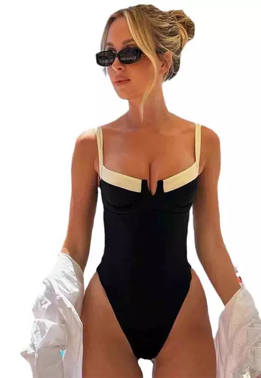 LKL25024 European Lady One Piece Swimwear Black