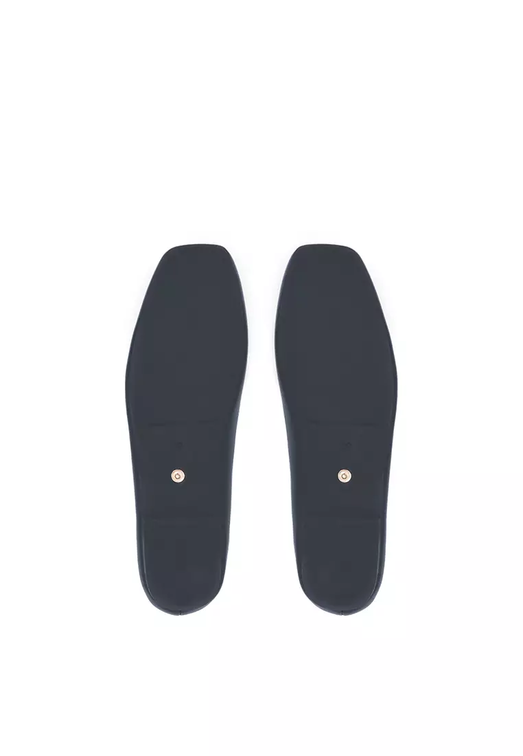 Black Posie Eyelet Ballerinas