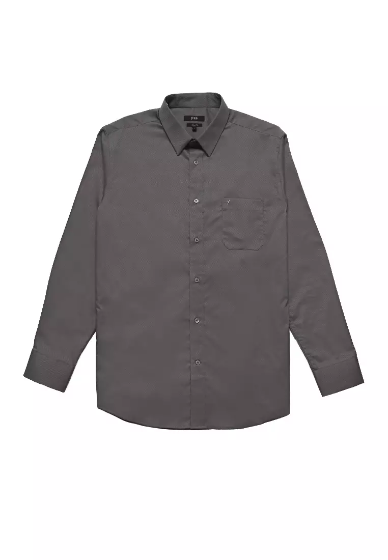Jobb Geronimo Kemeja Pria Lengan Panjang Slim Fit Abu-Abu 3