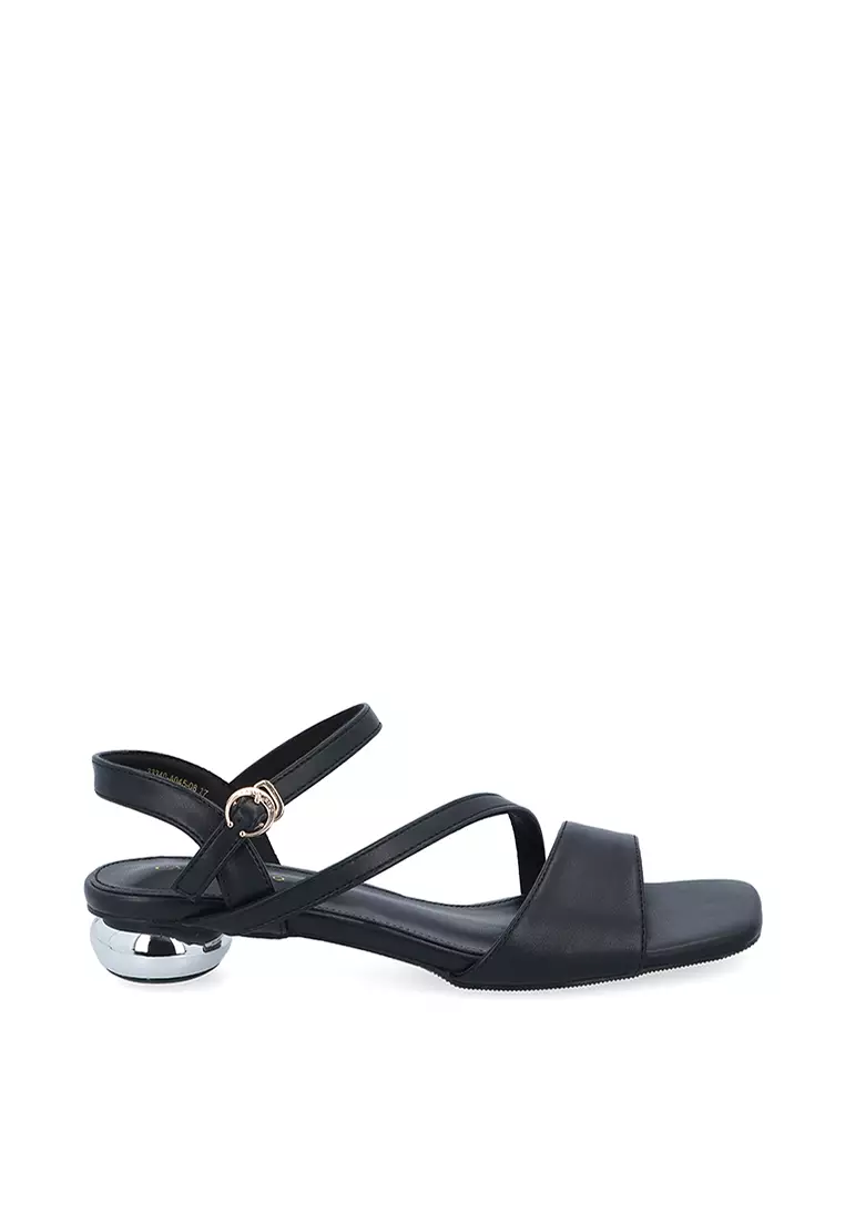 Discount on Carlo Rino  shoes - SKU: Black Sphere Heel Sandals