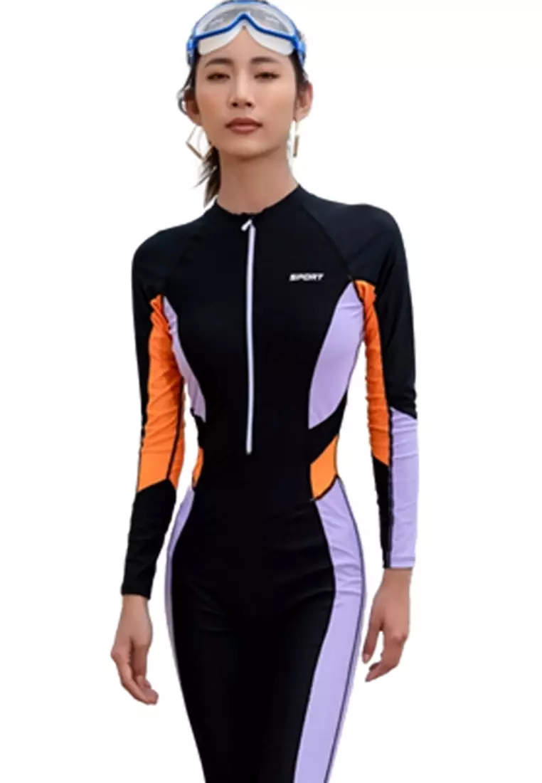 LYCKA LNN5062 Korean Lady Long Sleeve Rush Guard Swimwear Black 2024, Buy  LYCKA Online