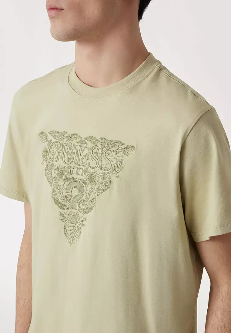 Eco Flower Embroidered Logo Tee