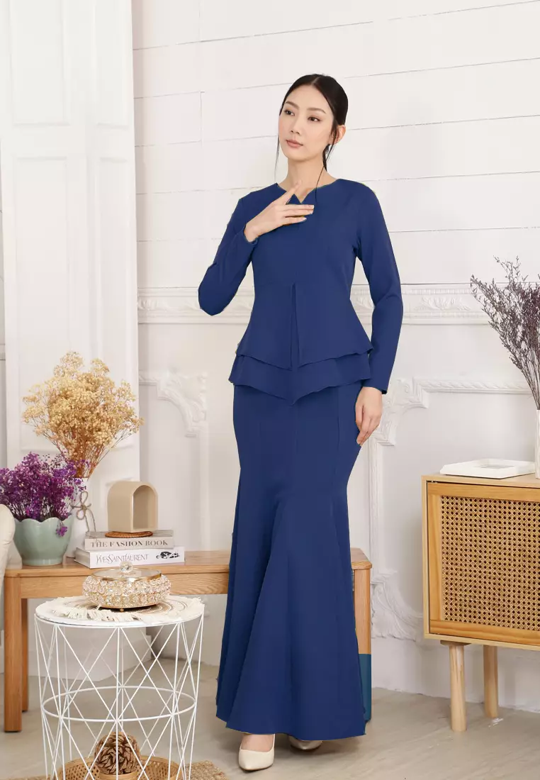 Serena Kurung Modern in Dark Blue
