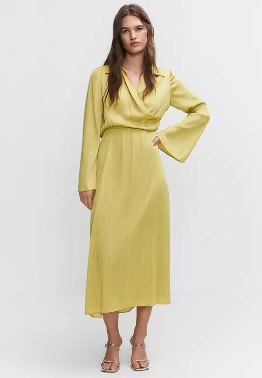 Satin Shirt Dress