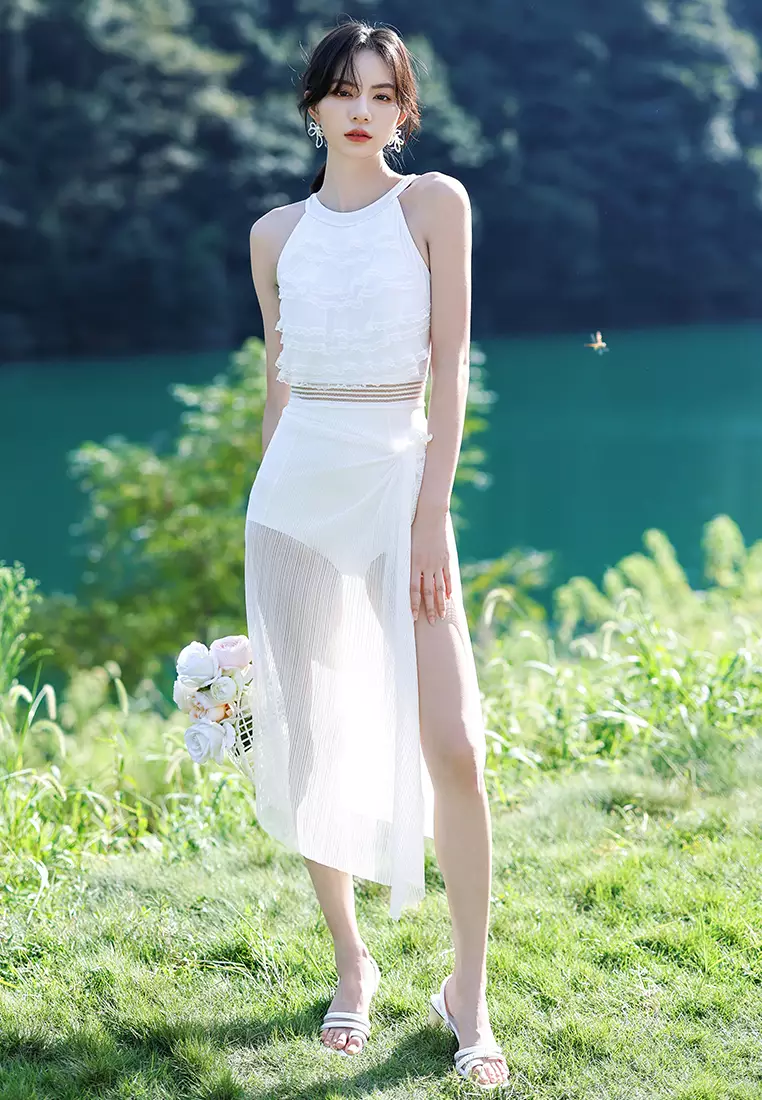 One Piece Girls White Dress Top White Cotton One Piece Short Dress