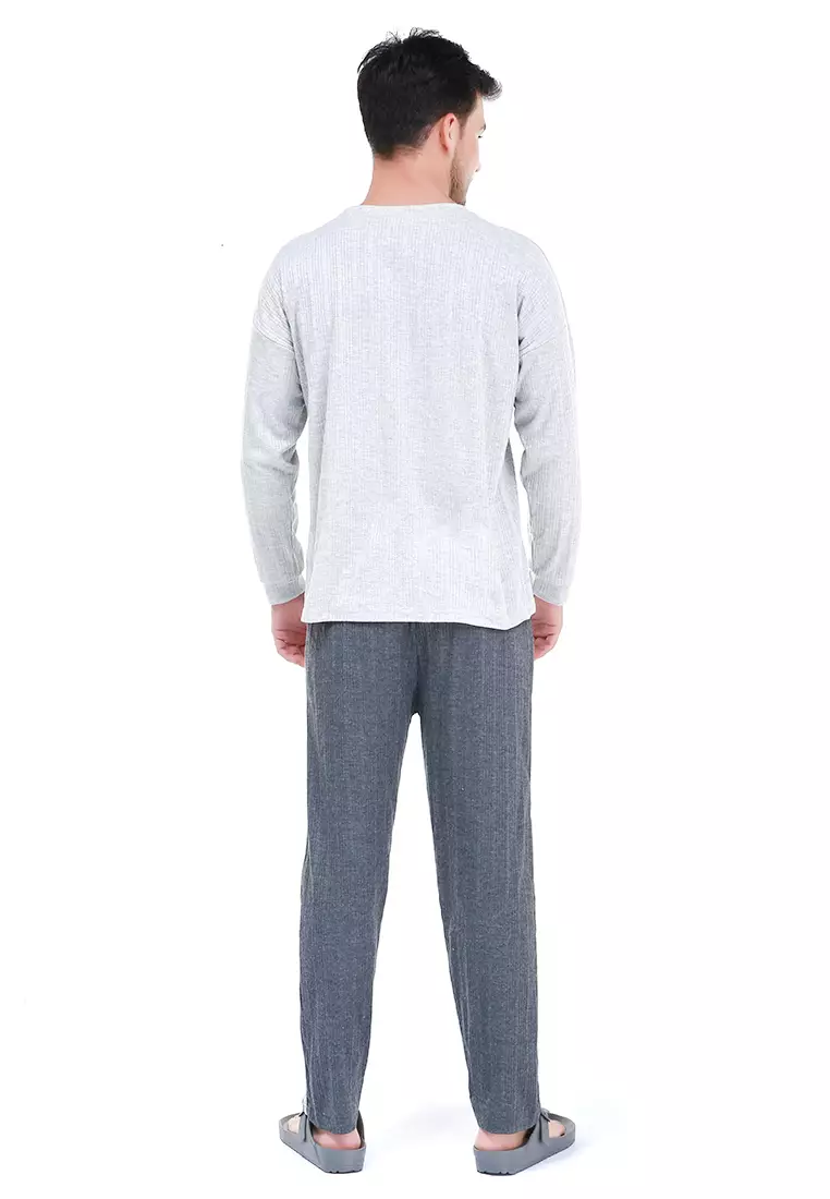 Klicin Setelan Baju Tidur Piyama Pria Bear One Set Sleepwear Pajamas Material Fabric ORIGINAL