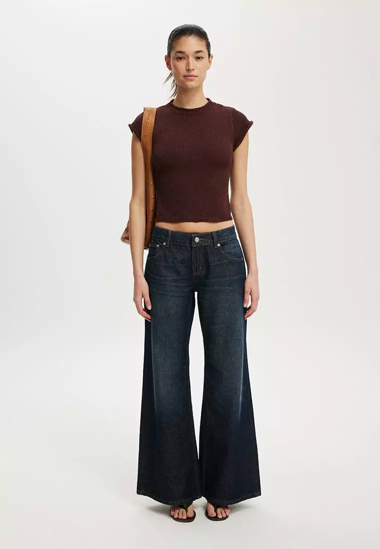 Textured Short Sleeve Knit Top