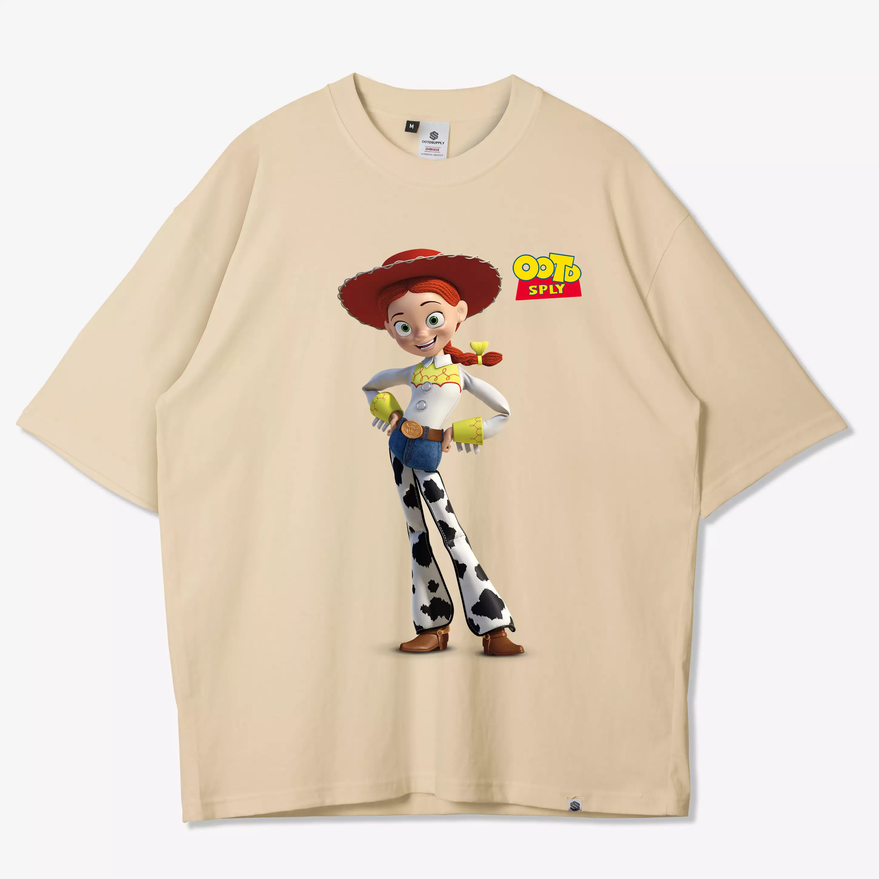 OOTDSUPPLY Oversized Tshirt Jessie Mocca & White