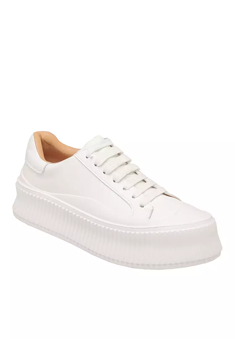 Leather Platform Lace Up Sneakers TLD608-1