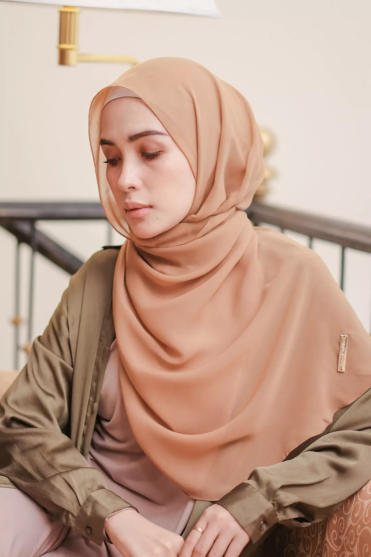 Ovel Shawl (Pashmina Oval Lozy x Hamidah) Hazelnut