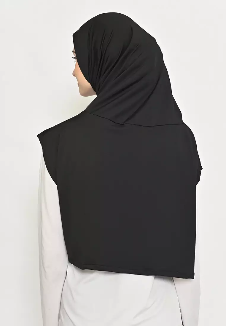 Alesha Hijab Outer Black - Hijab Olahraga