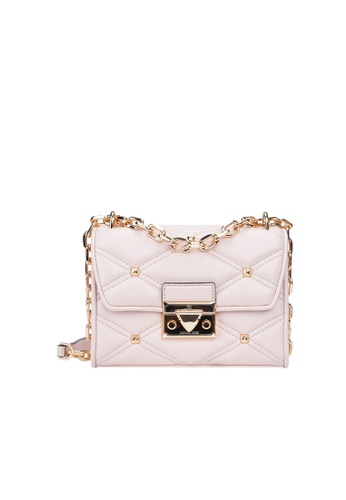 MICHAEL KORS pink Michael Kors SERENA Small solid color leather Small fragrance diamond quilted ladies one-shoulder crossbody bag 35S2GNRC1I BF0C3ACBD196B2GS_1